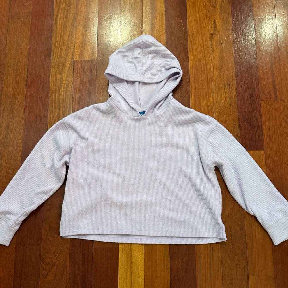 Old Navy Lavender Waffle Knit Hoodie Sweater Purple Sweatshirts & Hoodies Size L